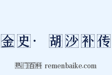 金史·胡沙补传是什么意思的图片